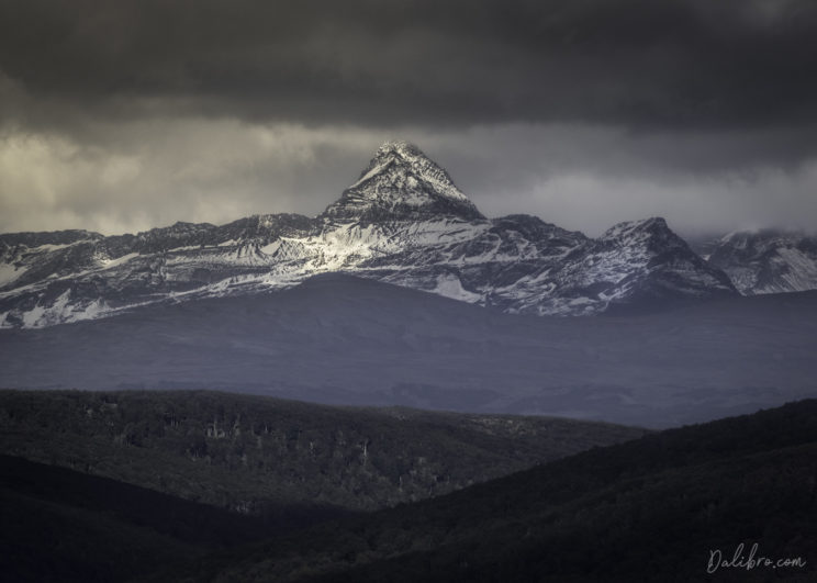 Cordillera Darwin at the end of the world, Tierra del Fuego. Somewhere behind it, Antarctica