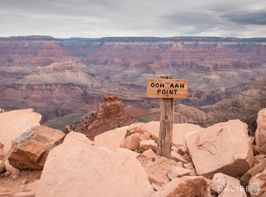 This is what you're looking for - the famous Ooh Aah Point sign in the Grand Canyon, AZ, USA.