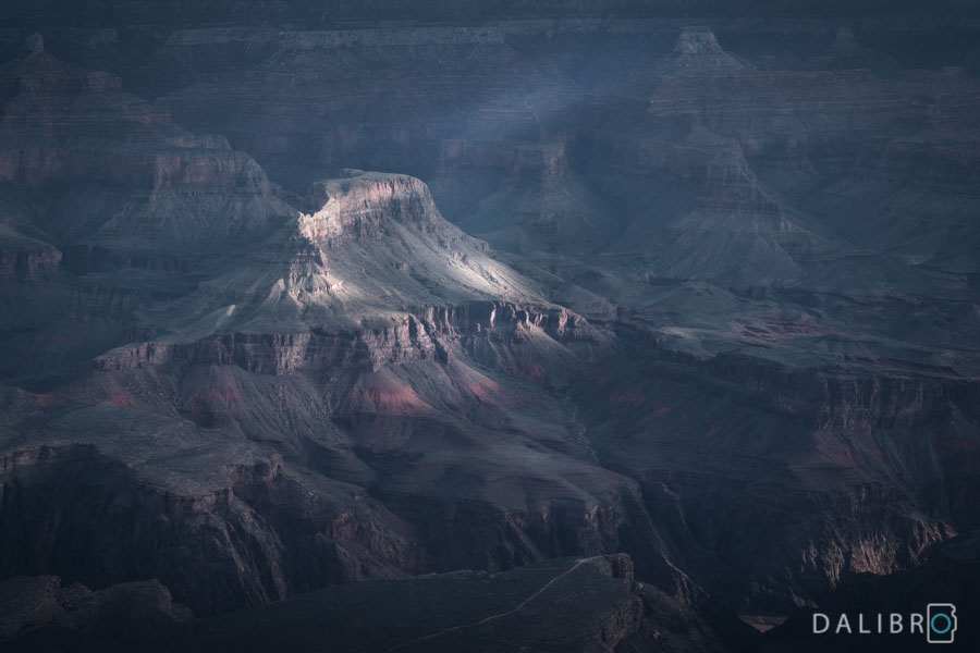 Grand Canyon, AZ, Sunrise on the Rim Trail close to the Yavapai Point. Editing in a fantasy fashion seemed appropriate.