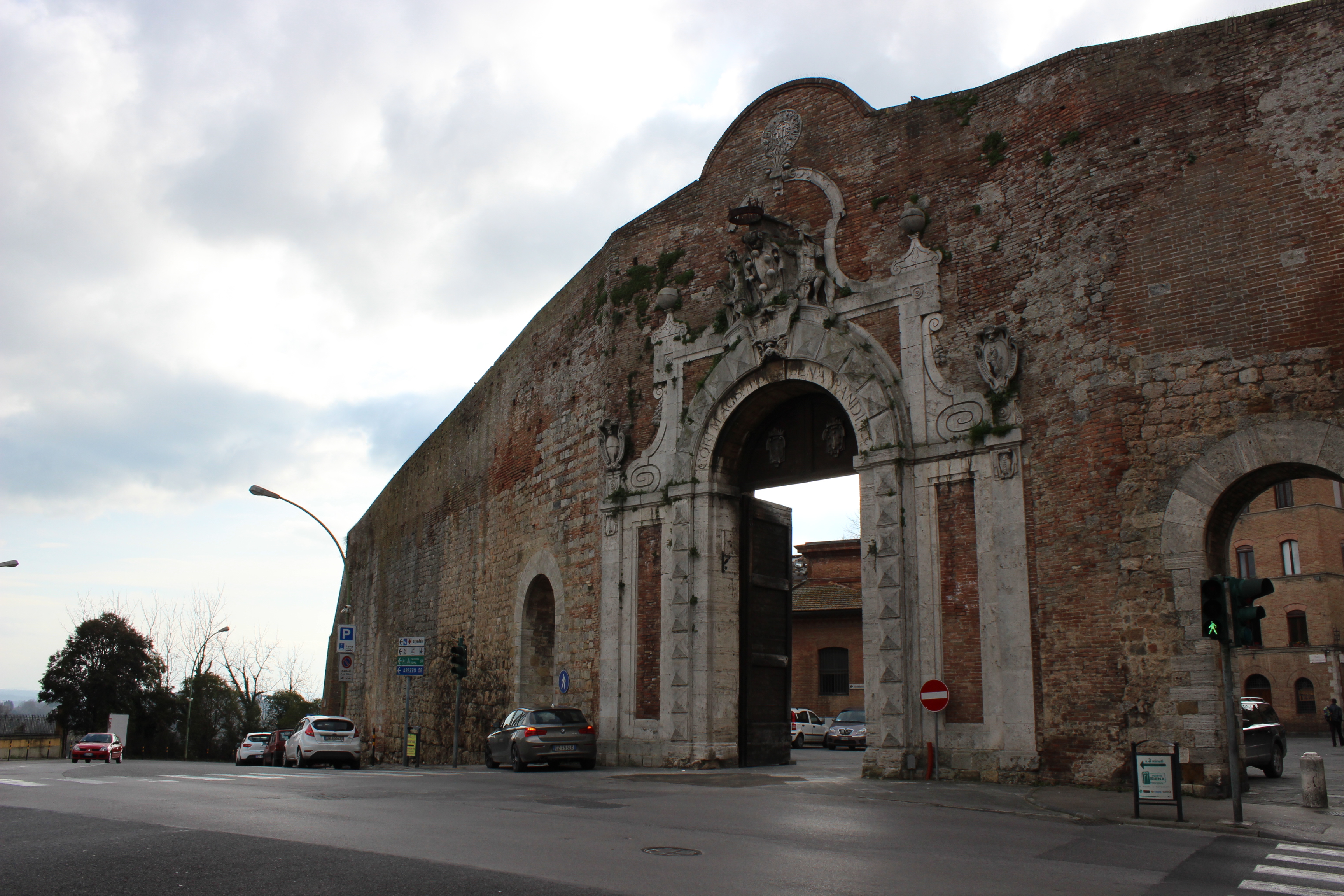 The magnificent Porta Camollia in Siena, Italy