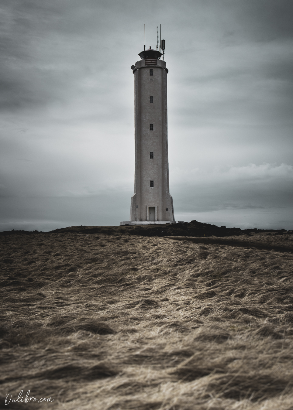 Malariff Lighthouse near Londrangar, west Iceland